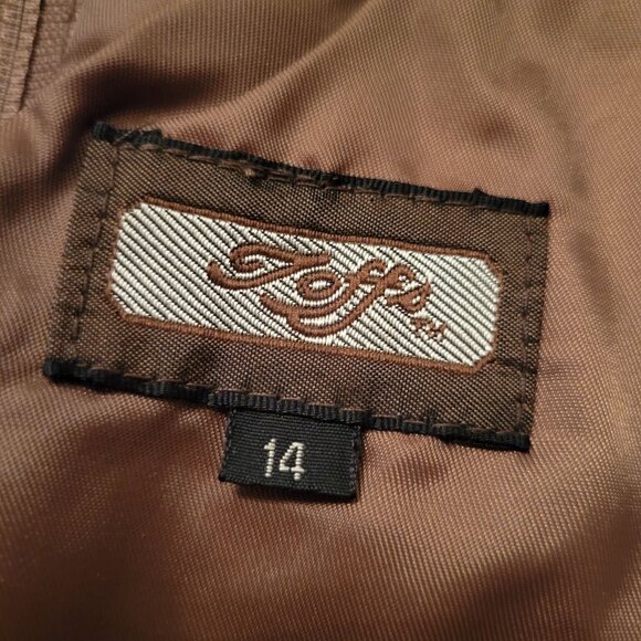 Vintage Toffs 14 Brown Genuine Leather Maxi Skirt Western Yellowstone Winter - Picture 2 of 7